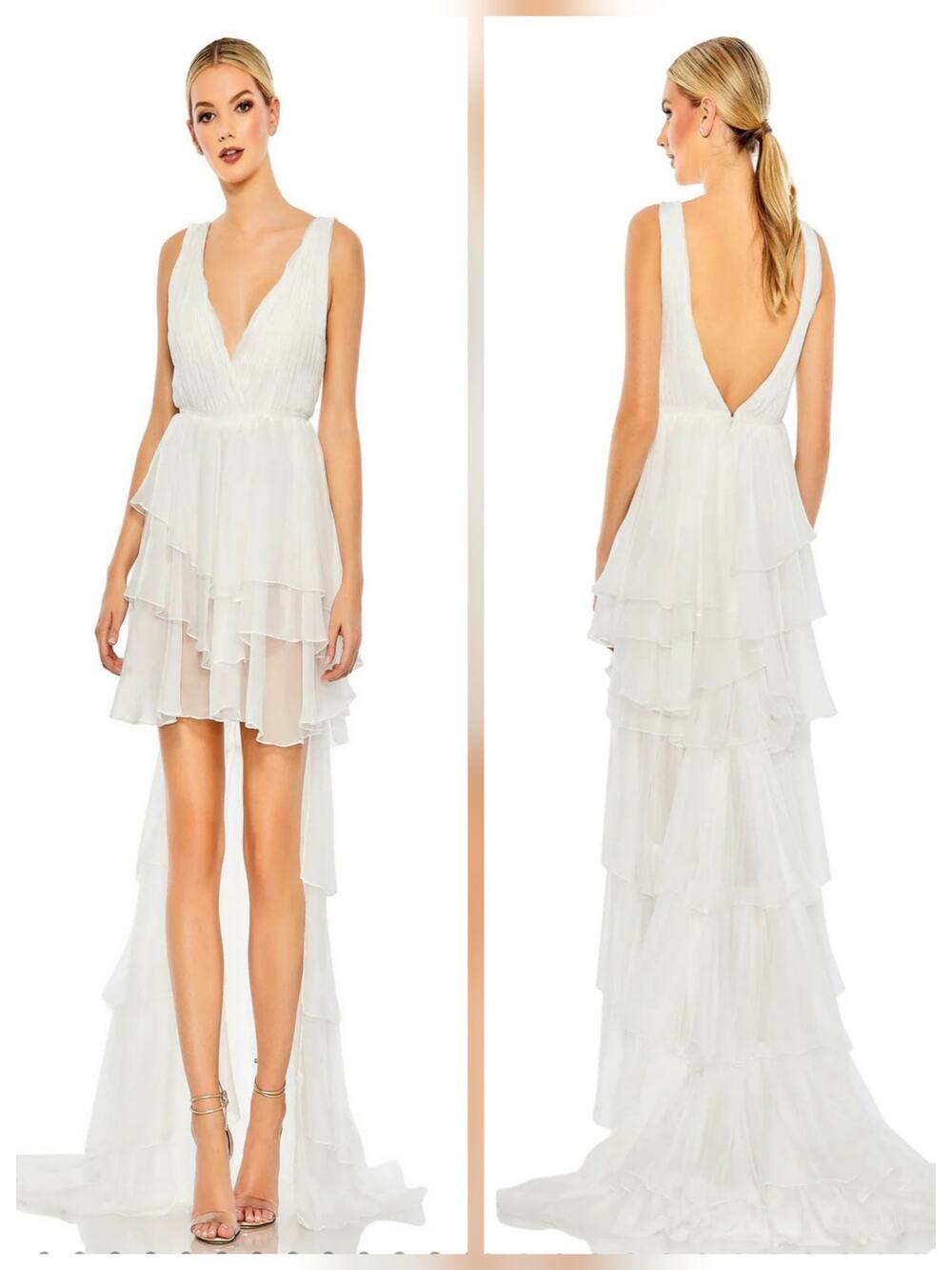 Mac Duggal - Asymmetrical dress with ruffles and layers